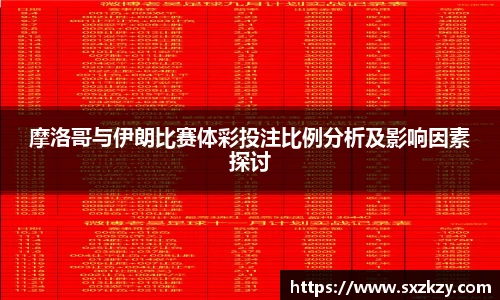 摩洛哥与伊朗比赛体彩投注比例分析及影响因素探讨